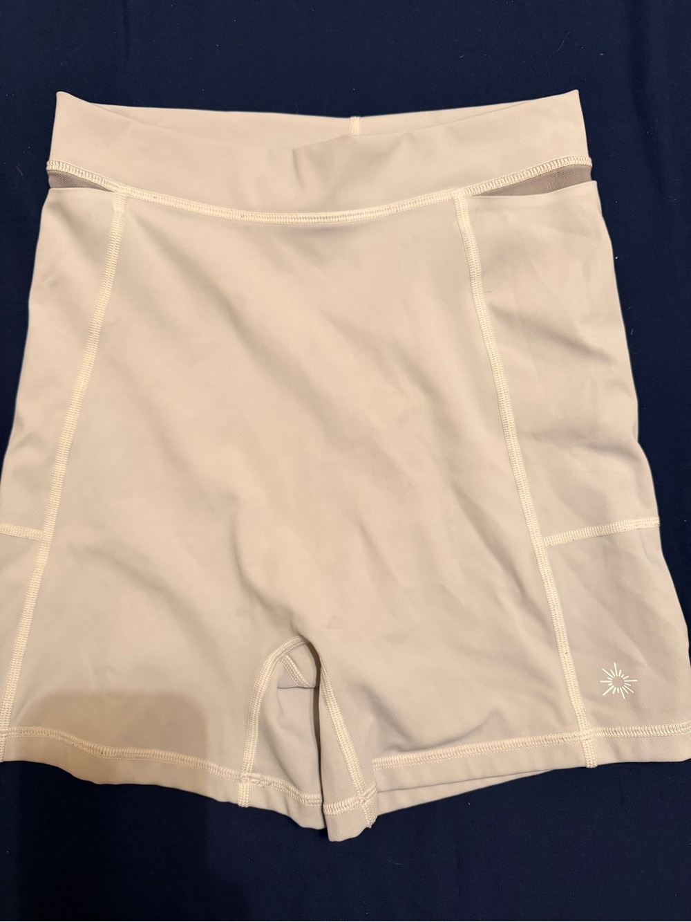 American Eagle Outfitters Light Cream High-Rise Seamless Bike Shorts